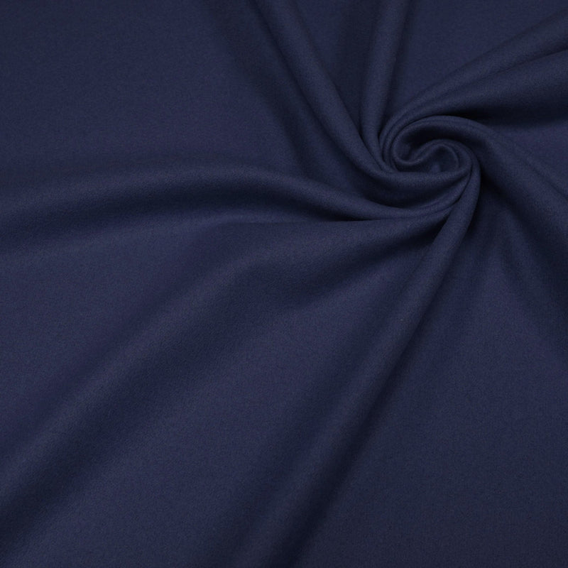 Tissu drap de laine bleu indigo uni - Fabrication italienne - TissusPapi.com