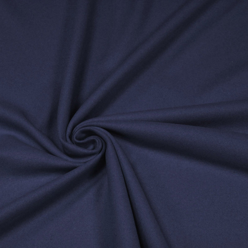 Tissu drap de laine bleu indigo uni - Fabrication italienne - TissusPapi.com