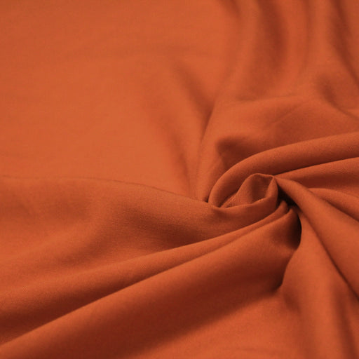 Tissu microfibre de viscose orange rouille uni - Fabrication française - tissuspapi