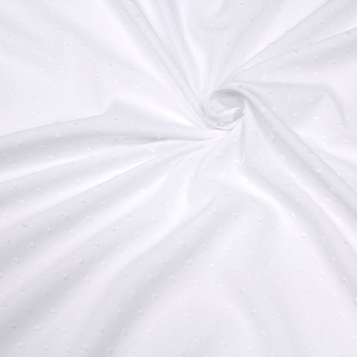 Tissu Plumetis de coton blanc