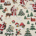 Tissu de coton de Noël vintage, fond écru - Oeko-Tex - tissuspapi