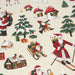 Tissu de coton de Noël vintage, fond écru - Oeko-Tex - tissuspapi
