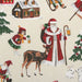 Tissu de coton de Noël vintage, fond écru - Oeko-Tex - tissuspapi