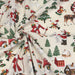 Tissu de coton de Noël vintage, fond écru - Oeko-Tex