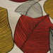Tissu de coton demi-natté ameublement façon lin feuilles jaunes & rouges, fond lin - tissuspapi