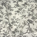 Tissu de coton toile de Jouy aux oiseaux mésanges, toile à drap grande largeur 280cm, fond écru & motif gris - Oeko-Tex - tissuspapi