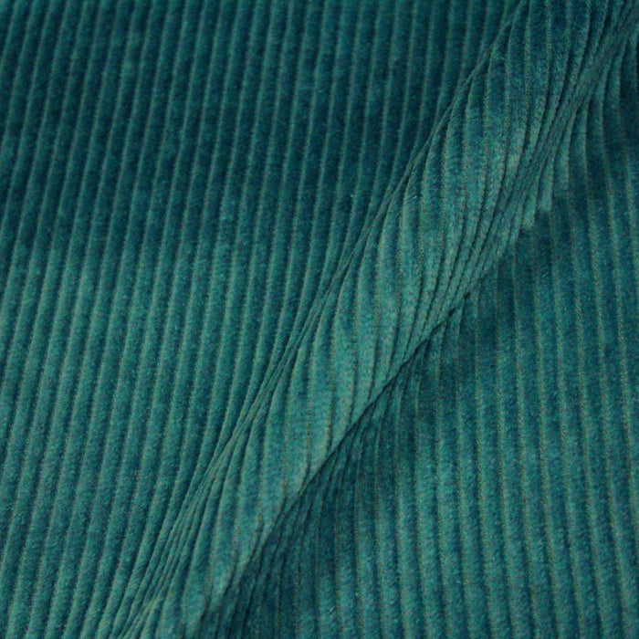 Tissu velours côtelé grosses côtes 100% coton vert canard - OEKO-TEX®