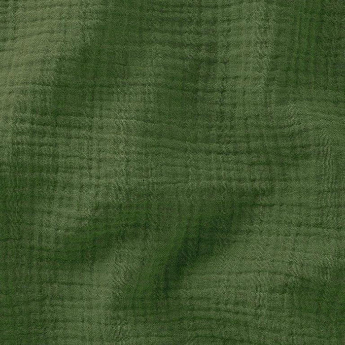 Tissu double gaze de coton gaufrée vert fougère - Oeko-Tex - tissuspapi