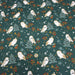 Tissu de coton COLLECTION NOËL, la jolie chouette et son houx, fond vert - Oeko-Tex - tissuspapi