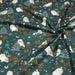 Tissu de coton COLLECTION NOËL, la jolie chouette et son houx, fond vert - Oeko-Tex - tissuspapi