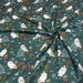 Tissu de coton COLLECTION NOËL, la jolie chouette et son houx, fond vert - Oeko-Tex - tissuspapi