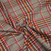 Tissu lainage Prince de Galles écru, marron, rouge, jaune & fil lurex - Fabrication italienne