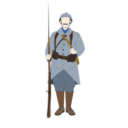 Tissu Drap de laine uni Bleu horizon "Armée française 1914 1918" - TissusPapi.com