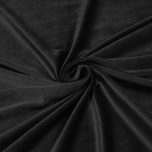 Tissu Velours ras d'ameublement noir uni - tissuspapi