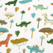Tissu de coton les dinosaures & les arbres, fond blanc - Oeko-Tex - tissuspapi