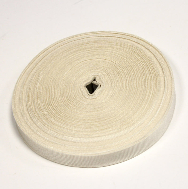 Ruban gros grain écru 12mm - Galette de 50 mètres - Fabrication française - TissusPapi.com