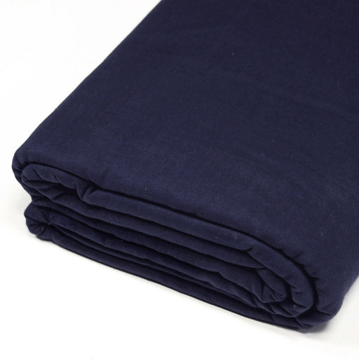 COUPON 5m40 x 270cm - Tissu popeline de coton bleu marine uni - tissuspapi