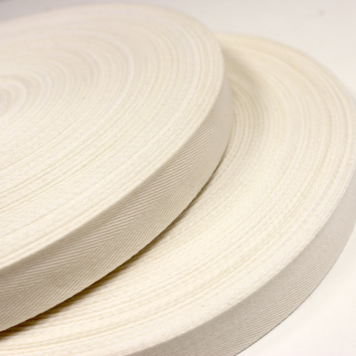 Ruban de coton écru 17mm - Galette de 100 mètres - Fabrication française - TissusPapi.com