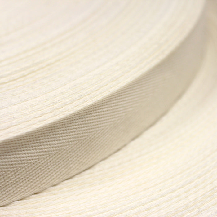 Ruban de coton écru 17mm - Galette de 100 mètres - Fabrication française - TissusPapi.com