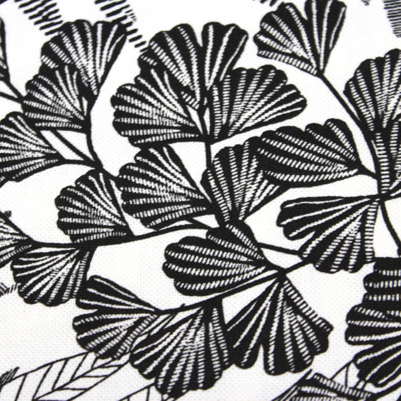 Tissu de coton demi - natté tropical, grande largeur 280cm, motif noir & blanc - Oeko - Tex - TissusPapi.com