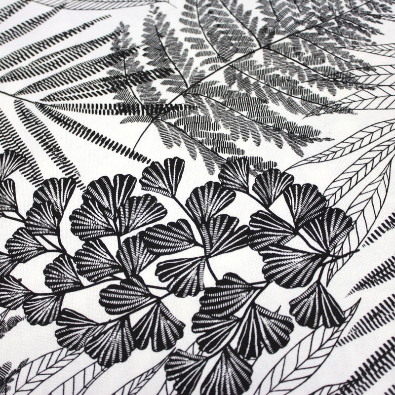 Tissu de coton demi - natté tropical, grande largeur 280cm, motif noir & blanc - Oeko - Tex - TissusPapi.com