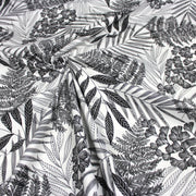 Tissu de coton demi - natté tropical, grande largeur 280cm, motif noir & blanc - Oeko - Tex - TissusPapi.com