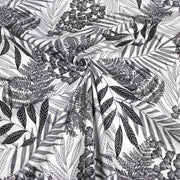 Tissu de coton demi - natté tropical, grande largeur 280cm, motif noir & blanc - Oeko - Tex - TissusPapi.com