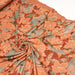 Tissu Jersey de viscose orange rouille aux fleurs vert amande & corail - tissuspapi