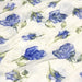Tissu froissé polyester écru aux fleurs bleues - tissuspapi