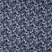 Tissu popeline de coton fleuri marine aux fleurs bleues et blanches - tissuspapi
