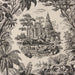 Tissu de coton façon lin Toile de Jouy grise illustration indienne, maharaja, tigres et éléphants - tissuspapi