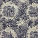 Tissu de coton façon lin Toile de Jouy bleue illustration indienne, maharaja, tigres et éléphants - tissuspapi