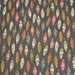 Tissu de coton aux plumes oranges, jaunes et écrus, fond vert kaki - OEKO-TEX® - tissuspapi