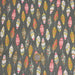 Tissu de coton aux plumes oranges, jaunes et écrus, fond vert kaki - OEKO-TEX® - tissuspapi