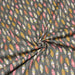 Tissu de coton aux plumes oranges, jaunes et écrus, fond vert kaki - OEKO-TEX® - tissuspapi