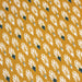 Tissu de coton aux plumes blanches et vertes, fond jaune moutarde - OEKO-TEX® - tissuspapi