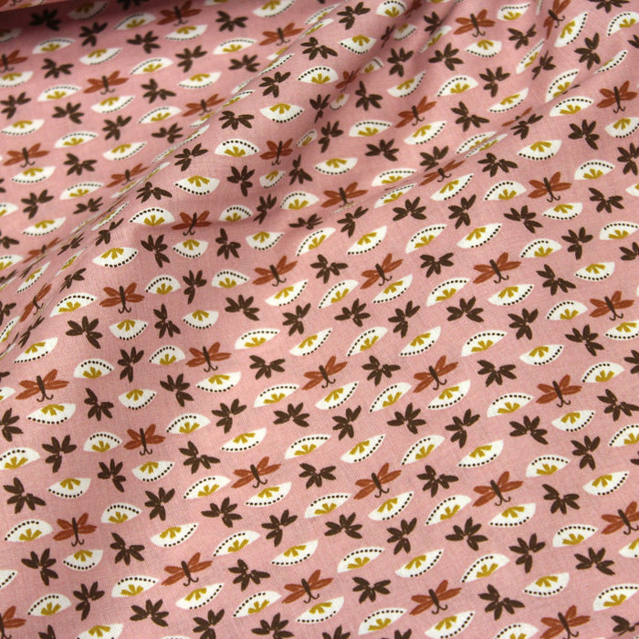 Tissu de coton rose aux fleurs et papillons - OEKO-TEX® - tissuspapi