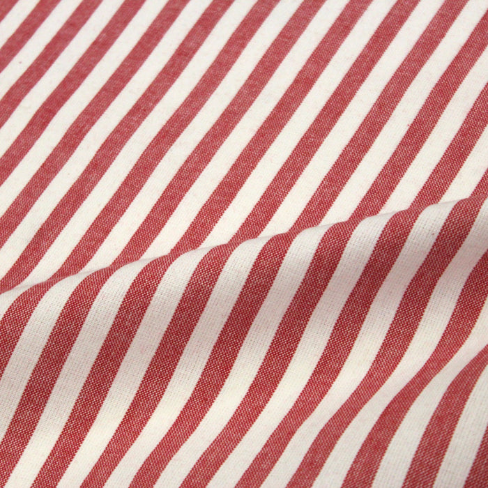 Tissu de coton aux rayures rouges & blanches, Collection ameublement VERCORS - OEKO-TEX® - tissuspapi