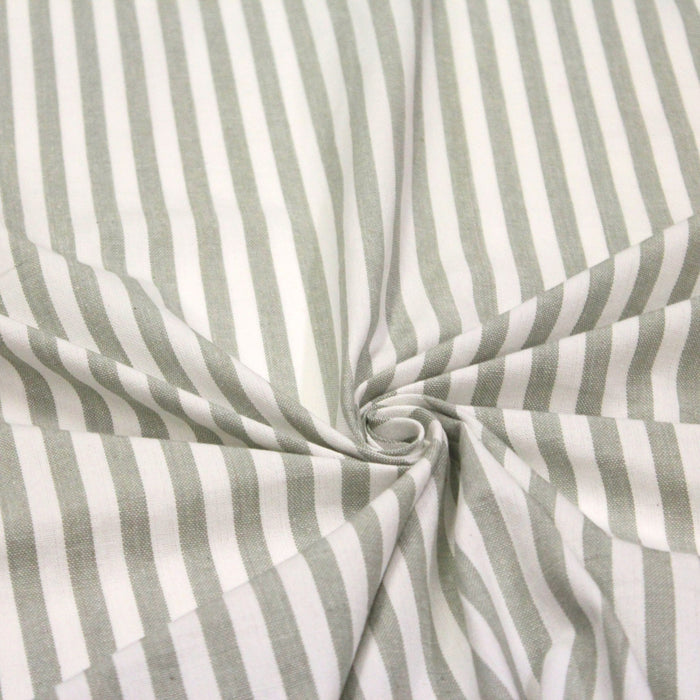 Tissu rayé gris & blanc, Collection ameublement VERCORS - Tissus Papi