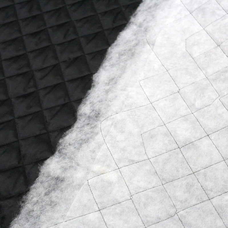 Tissu Doublure matelassée noire, ouatine blanche - TissusPapi.com
