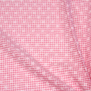 Tissu coton Seersucker VICHY carreaux & fines fleurs blanches : bleu, jaune, rose, violet - TissusPapi.com