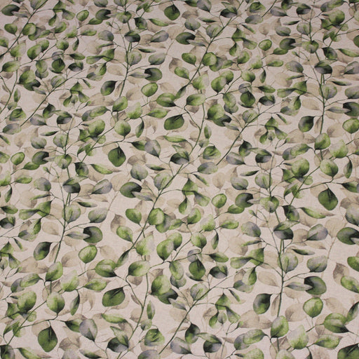 Tissu de coton demi-natté façon lin naturel aux feuilles de peuplier, Collection Poplar Leaves - OEKO-TEX® - tissuspapi