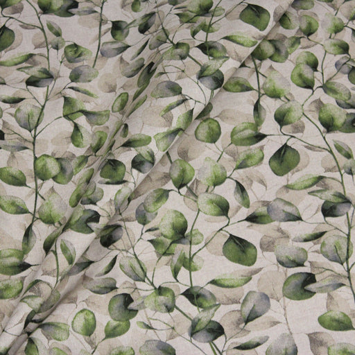 Tissu de coton demi-natté façon lin naturel aux feuilles de peuplier, Collection Poplar Leaves - OEKO-TEX® - tissuspapi