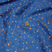 Tissu Microfibre de viscose bleu aux pois jaunes & petites fleurs - OEKO-TEX® - tissuspapi