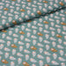 Tissu de coton KAWAII aux chouettes roses & ocres, fond vert - OEKO-TEX® - tissuspapi