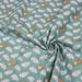 Tissu de coton KAWAII aux chouettes roses & ocres, fond vert - OEKO-TEX® - tissuspapi