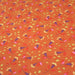 Tissu popeline de coton aux fines fleurs violettes et jaunes, fond orange - COLLECTIO PRINTEMPS - tissuspapi