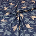 Tissu de coton les colombes de la paix & rameaux d'olivier, bleu & gris lin - OEKO-TEX® - tissuspapi