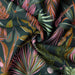 Tissu Microfibre de viscose tropical aux grandes fleurs et feuilles roses et vertes - OEKO-TEX® - tissuspapi