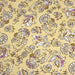 Tissu de coton fleuri indien aux fleurs, fond jaune blé - COLLECTION KALAMKARI - OEKO-TEX® - tissuspapi